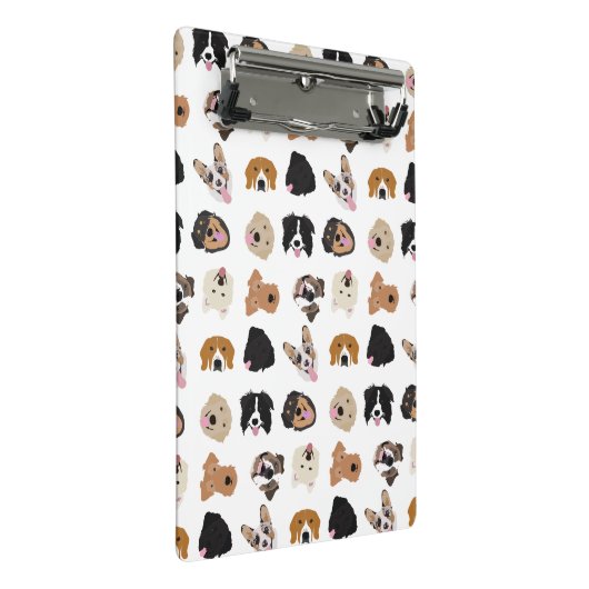 Cute Dog Face Illustration Pattern Mini Klembord (Schuin)