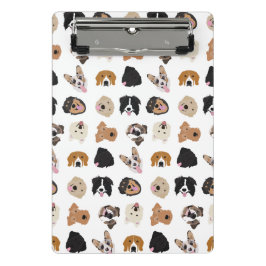 Cute Dog Face Illustration Pattern Mini Klembord