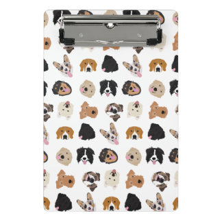 Cute Dog Face Illustration Pattern Mini Klembord