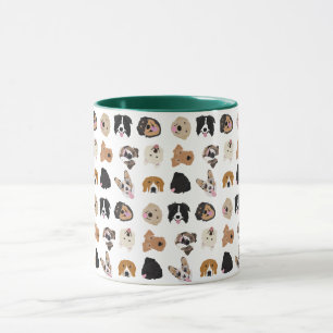 Cute Dog Face Illustration Pattern Mok