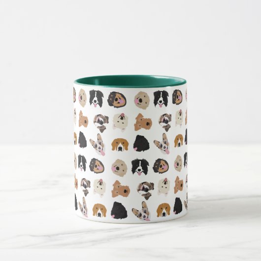 Cute Dog Face Illustration Pattern Mok (Midden)