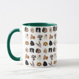 Cute Dog Face Illustration Pattern Mok