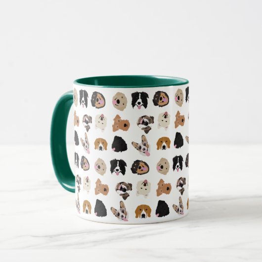 Cute Dog Face Illustration Pattern Mok (Voorkant links)