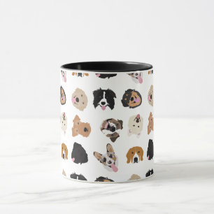 Cute Dog Face Illustration Pattern Mok