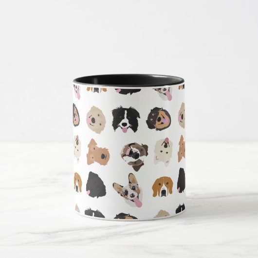 Cute Dog Face Illustration Pattern Mok (Midden)
