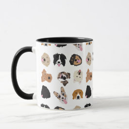 Cute Dog Face Illustration Pattern Mok