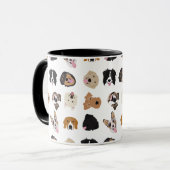 Cute Dog Face Illustration Pattern Mok (Voorkant links)