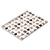 Cute Dog Face Illustration Pattern Notitieboek (Linkerzijde)