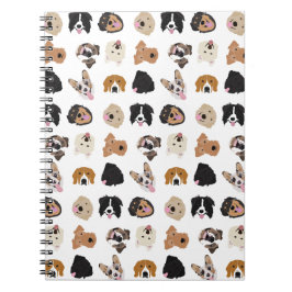 Cute Dog Face Illustration Pattern Notitieboek