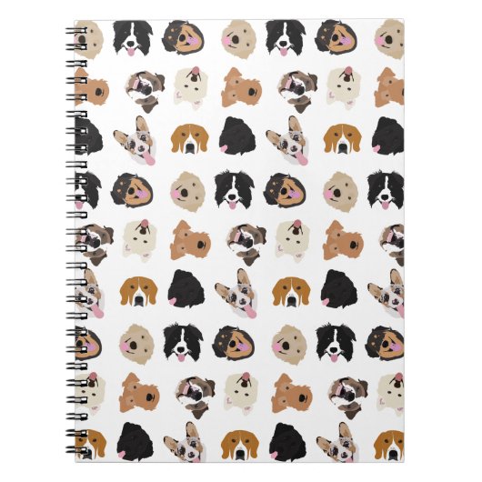Cute Dog Face Illustration Pattern Notitieboek (Voorkant)