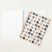 Cute Dog Face Illustration Pattern Planner (Display)