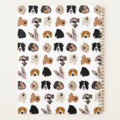 Cute Dog Face Illustration Pattern Planner (Achterkant)