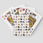 Cute Dog Face Illustration Pattern Pokerkaarten (Achterkant)