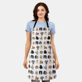 Cute Dog Face Illustration Pattern Schort (Gedragen)