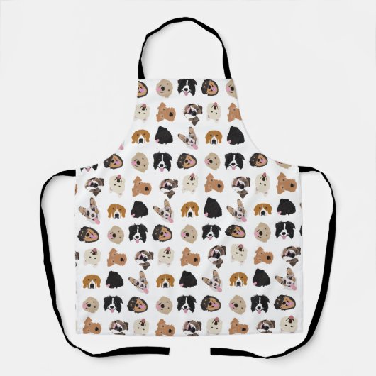 Cute Dog Face Illustration Pattern Schort (Voorkant)