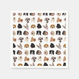 Cute Dog Face Illustration Pattern Servet