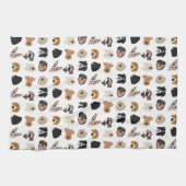 Cute Dog Face Illustration Pattern Theedoek (Horizontaal)