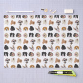 Cute Dog Face Illustration Pattern Tissuepapier (Craft)
