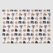 Cute Dog Face Illustration Pattern Tissuepapier (Voorkant)