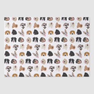 Cute Dog Face Illustration Pattern Tissuepapier