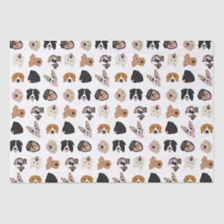 Cute Dog Face Illustration Pattern Tissuepapier