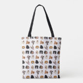 Cute Dog Face Illustration Pattern Tote Bag (Achterkant)