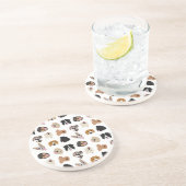 Cute Dog Face Illustration Pattern Zandsteen Onderzetter (Zijkant)