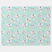 Cute Dog Face Pattern - Fleece Blanket (Voorkant (Horizontaal))