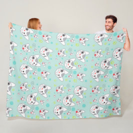 Cute Dog Face Pattern - Fleece Blanket Deken