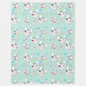 Cute Dog Face Pattern - Fleece Blanket Deken (Voorkant)