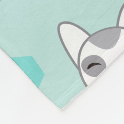 Cute Dog Face Pattern - Fleece Blanket Deken (Hoek)
