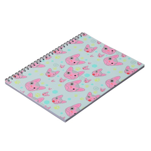 Cute Dog Face Pattern - Notitieboek (Linkerzijde)