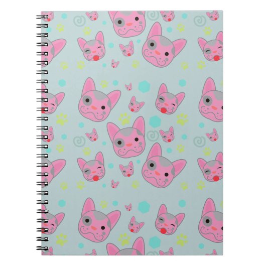 Cute Dog Face Pattern - Notitieboek (Voorkant)