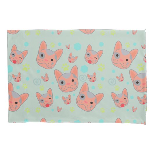 Cute Dog Face Pattern - Pillowcase Kussensloop (Voorkant)