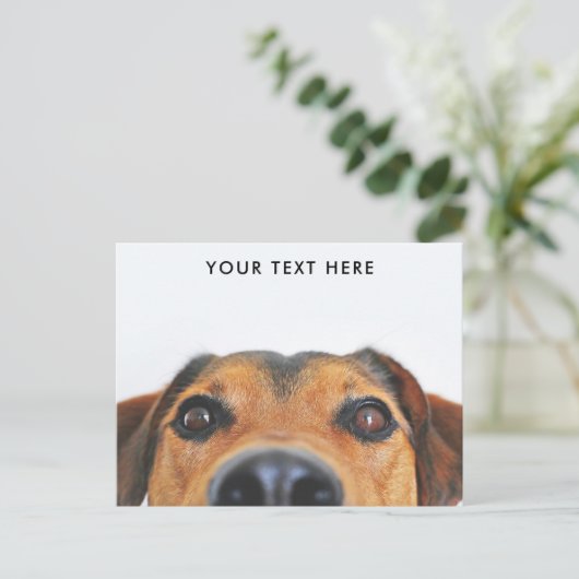 Cute Dog Face Peeking Briefkaart (Staand voorkant)