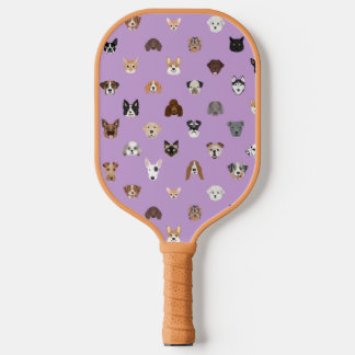 Cute Dog Facs Paars Pickleball Paddle