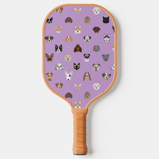 Cute Dog Facs Paars Pickleball Paddle (Voorkant)