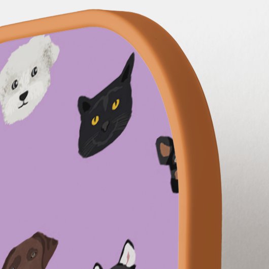 Cute Dog Facs Paars Pickleball Paddle (Links Detail)