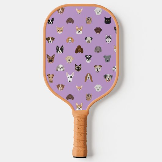 Cute Dog Facs Paars Pickleball Paddle (Achterkant)