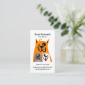 Cute Dog Family Pet Sitter Visitekaartje (Staand voorkant)