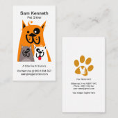 Cute Dog Family Pet Sitter Visitekaartje (Voorkant / Achterkant)