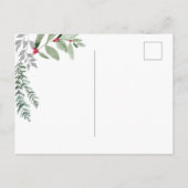 Cute Dog Floral Kerstmis Briefkaart (Achterkant)