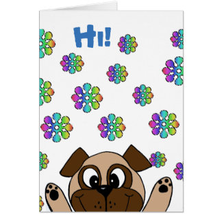 Cute Dog Flowers Blank Card