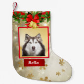 Cute Dog-foto kerststaart Aangepaste naam Kleine Kerstsok (Voorkant)