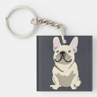 Cute dog, frenchie sleutelhanger