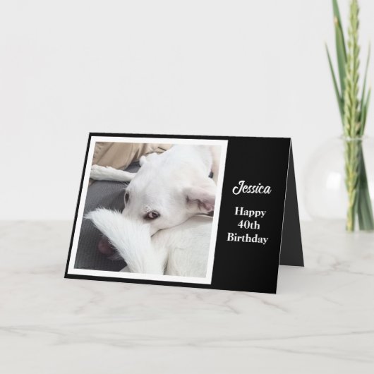 Cute Dog Funny 40th Birthday Kaart (Voorkant)