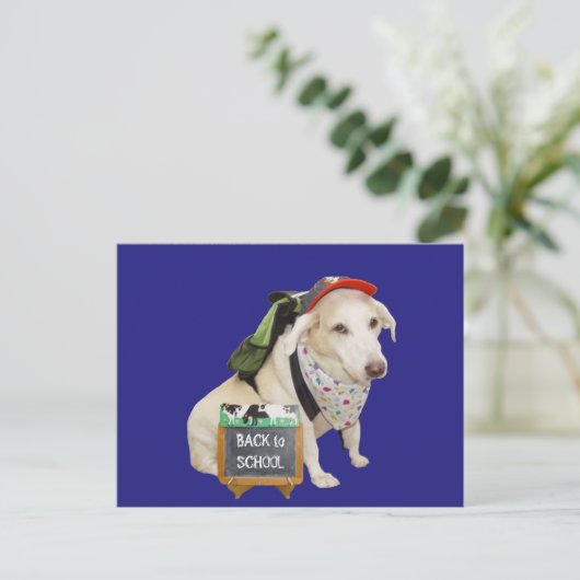 Cute Dog Funny Back to School Briefkaart (Staand voorkant)