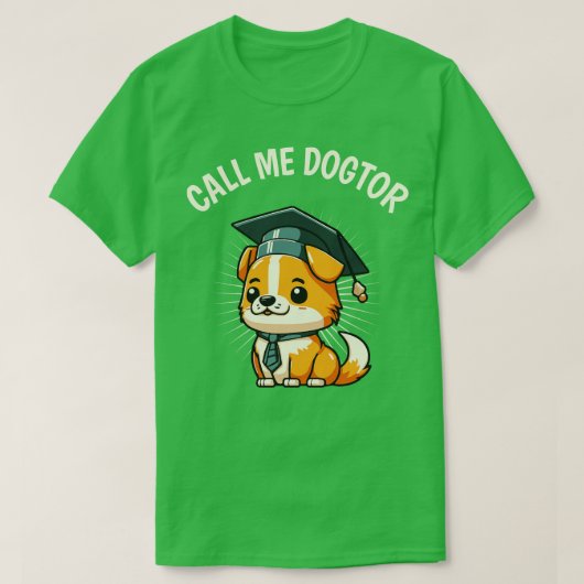 Cute Dog Funny Doctor in de doctoraatsgraad T-shirt (Design voorkant)