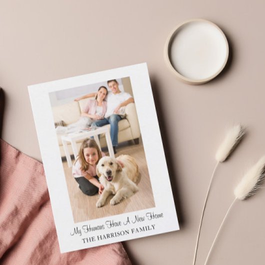 Cute Dog Funny New Address Moving Announance Briefkaart