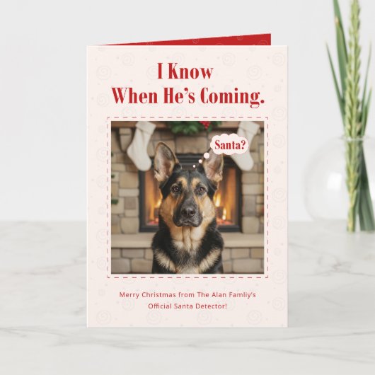 Cute Dog Funny Pet Family Photo Christmas Folded Feestdagen Kaart (Voorkant)